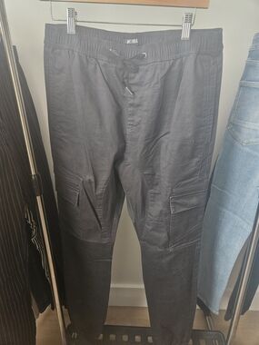 Zanerobe Black Cargo Pants with Drawstring Waist